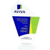 Gadżety dla kibiców - Trofeum szklanie z nadrukiem kolorowym LuxorJet - miniaturka - grafika 1