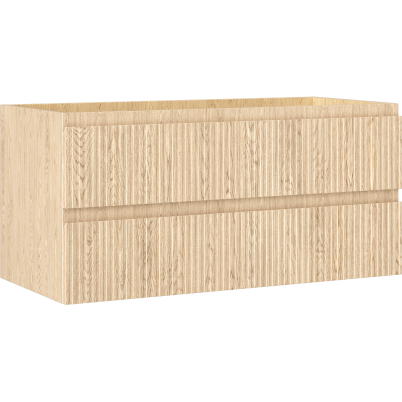 Mexen Rivel szafka łazienkowa podumywalkowa 100 cm, 2 szuflady, ryflowana , dąb - 91A20-10047-2-BFF81