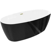 Wanny - Mexen Lira wanna wolnostojąca wzór 170 x 80 cm, biała/czarna, przelew złoty szczotkowany - 52831708075-55 - miniaturka - grafika 1