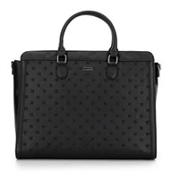 Torebki damskie - Damski kuferek z etui na laptopa 15,6'' czarno - srebrny - miniaturka - grafika 1