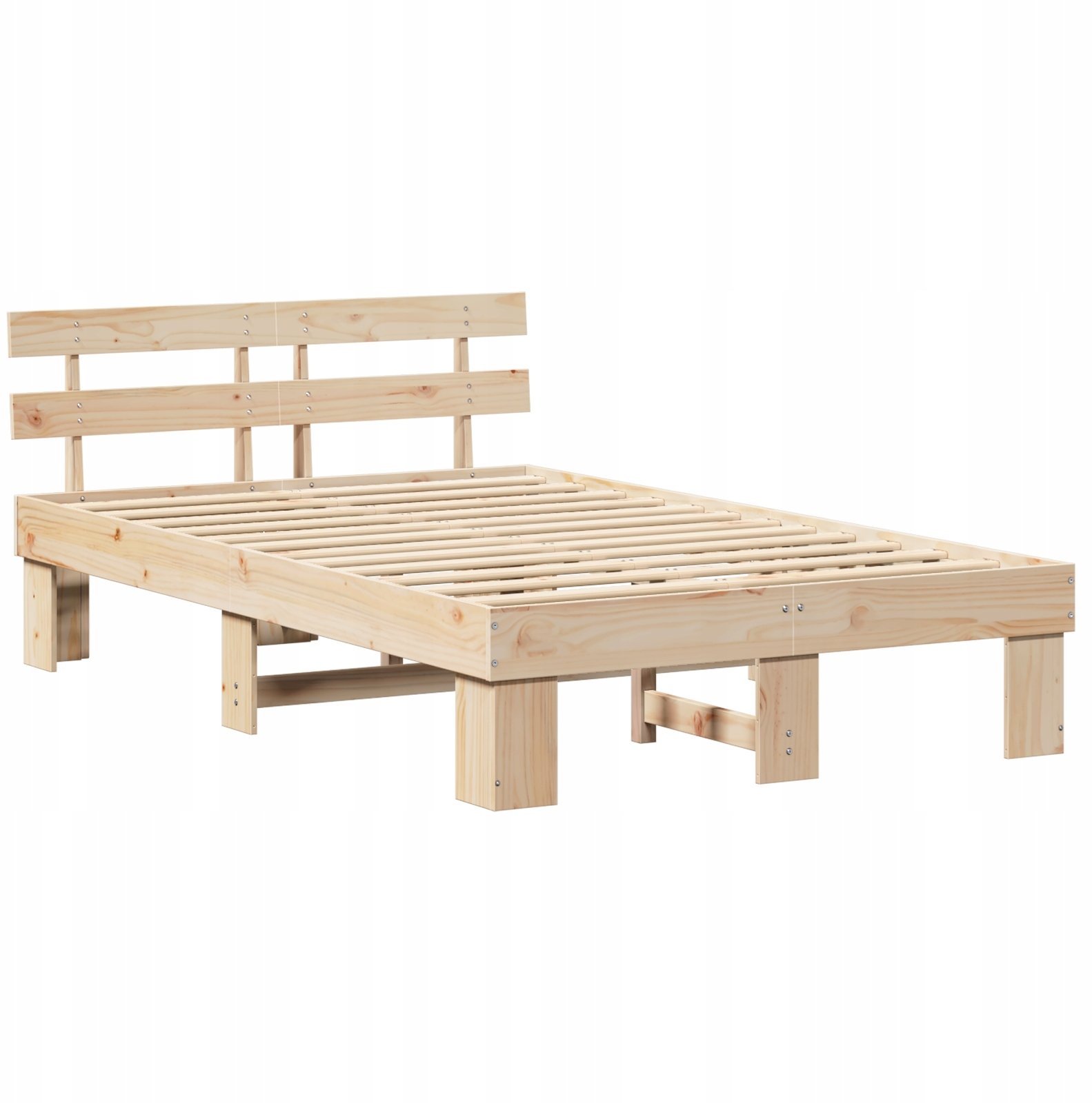vidaXL Rama łóżka z oparciem 120x200 cm lite drewno sosnowe