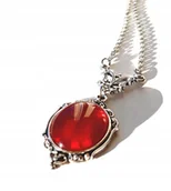 Wisiorki - GOTYCKI KRYSZTAŁOWY NASZYJNIK WISIOREK PRZYWIESZKA - KRWISTOCZERWONY - miniaturka - grafika 1