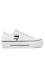 Trampki damskie - KARL LAGERFELD Trampki Kampus Max KL60425T Biały - miniaturka - grafika 1