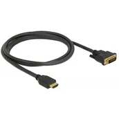 Kable - Delock 85653 Dwukierunkowy kabel HDMI do DVI-D 24+1 1,5 m czarny - miniaturka - grafika 1
