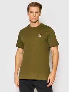 Koszulki męskie - Adidas T-Shirt adicolor Essentials Trefoil H65673 Zielony Regular Fit - grafika 1