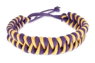 Bransoletki - Plecionka Żółto Fioletowa Jodełka Solidna - miniaturka - grafika 1