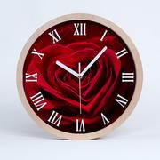 Zegary - Zegar drewniany okrągły czerwona róża serca fi 30, Tulup - miniaturka - grafika 1
