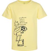 Piłka nożna - T-shirt z krótkim rękawem dla chłopca, z piłkarzem, żółty 3-8 lat - miniaturka - grafika 1