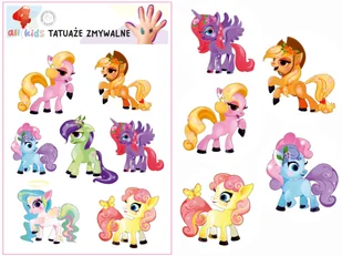 Tatuaże zmywalne dla dzieci Wesołe kucyki - Pedagogika i dydaktyka - miniaturka - grafika 1