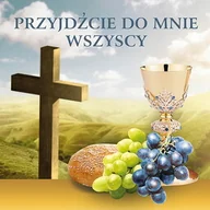 Ikony i obrazy sakralne - Baner na Boże Ciało "Przyjdźcie do mnie wszyscy" 150x150 cm - miniaturka - grafika 1