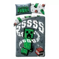 Pościel dla dzieci - Halantex Pościel bawełniana 140x200 Minecraft gra szara zielona poszewka 70x90 1526BL Kids 12 - miniaturka - grafika 1