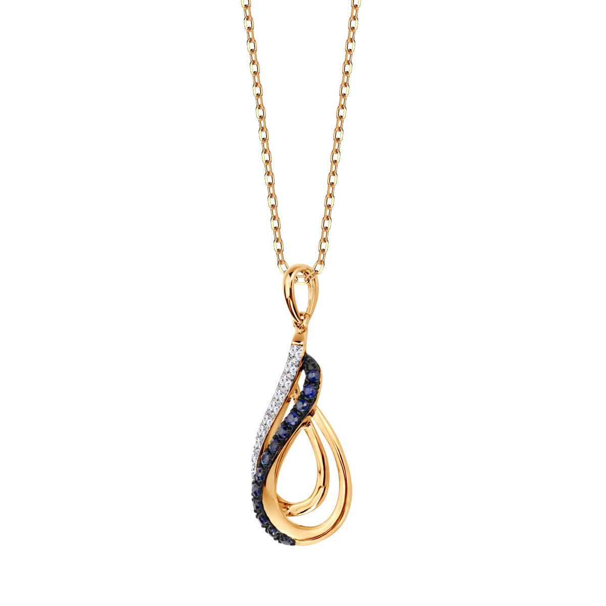 Złota zawieszka szafiry i diamenty Verona pr. 585