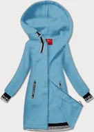 Bluzy damskie - Rozpinana długa bluza damska LHD błękitna (AMG-173) - miniaturka - grafika 1