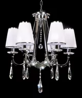 Lampy sufitowe - Lumina Deco LAMPA wisząca MILESIA LDP 8926 6 Deco kryształowa OPRAWA ŻYRANDOL crystal chrom biały - miniaturka - grafika 1