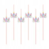 Słomki do napojów - Słomki Rurki Papierowe Jednorożec 6Szt Przyjęcie - miniaturka - grafika 1