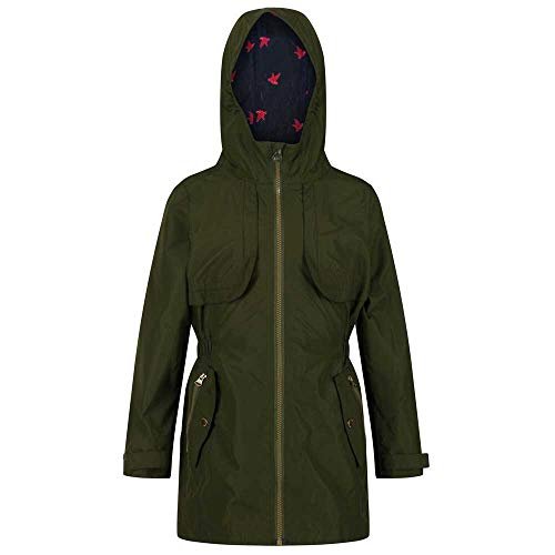Regatta Unisex dzieci Tarana wodoodporna oddychająca w pełni wyściełana parka z odblaskowymi wykończeniami kurtki wodoodporna powłoka Cyprys zielony M