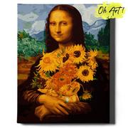 Malowanie po numerach - Obraz Malowanie Po Numerach 40X50 cm / Mona Lisa I Kwiaty / Oh Art - miniaturka - grafika 1