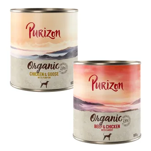Korzystny pakiet Purizon Organic, 24 x 800 g - Pakiet mieszany I: 12x kurczak i gęś, 12x wołowina i kurczak - Mokra karma dla psów - miniaturka - grafika 1