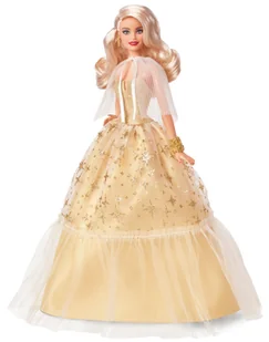 Barbie Vánoční panenka blondýnka 2023 HJX04 - Lalki dla dziewczynek - miniaturka - grafika 1