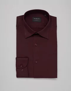 koszula lumia 00368 długi rękaw bordo slim fit - Koszule męskie - miniaturka - grafika 1