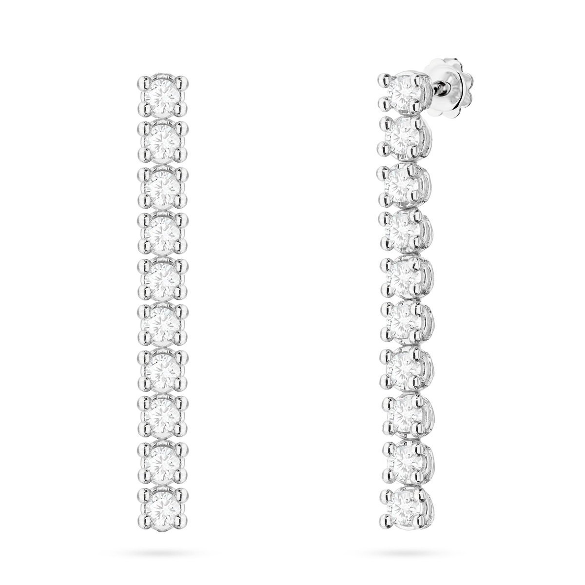 Złote kolczyki z diamentami laboratoryjnymi białe złoto pr. 585