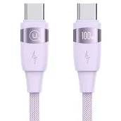 Kable USB - USAMS SJ632USB03 USB-C do USB-C 1,2m Fioletowy - miniaturka - grafika 1