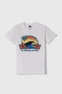 Koszulki dla chłopców - Quiksilver t-shirt bawełniany dziecięcy RIDTODAYSSYTH kolor biały z nadrukiem - miniaturka - grafika 1