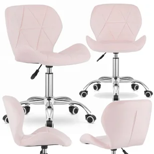 Fotel biurowy, krzesło biurowe Krzesło obrotowe RIVELLO VELVET LIGHT PINK - Fotele i krzesła biurowe - miniaturka - grafika 1