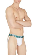 Paski - Emporio Armani męski pasek jock, White/Navy Blue, M - miniaturka - grafika 1