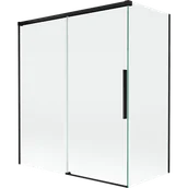 Parawany nawannowe - Mexen Rox parawan nawannowy 2-skrzydłowy rozsuwany 140 + 70 x 150 cm, transparent, czarny - 8C9-140-070-70-00 - miniaturka - grafika 1