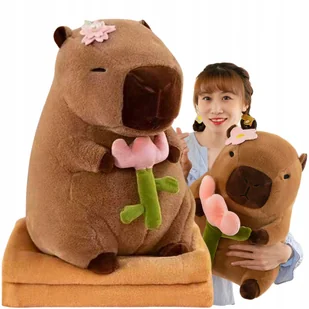 MASKOTKA PLUSZAK KAPIBARA 3W1 DUŻA PRZYTULANKA PODUSZKA 45 CM + KOC - Maskotki i pluszaki - miniaturka - grafika 1