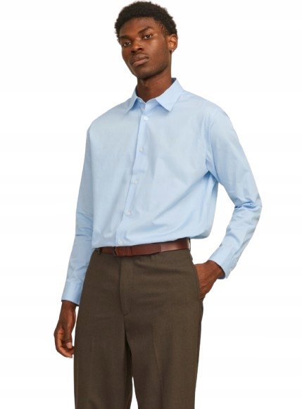JACK & JONES NIEBIESKA ELEGANCKA KOSZULA Z DŁUGIM RĘKAWEM M 1J9A