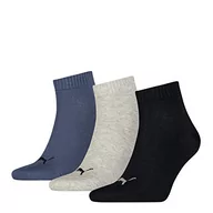 Skarpetki damskie - PUMA Skarpety Unisex Plain Quarter (3 sztuki), granatowy/szary/Nightshadow Blue, 35-38 EU - miniaturka - grafika 1