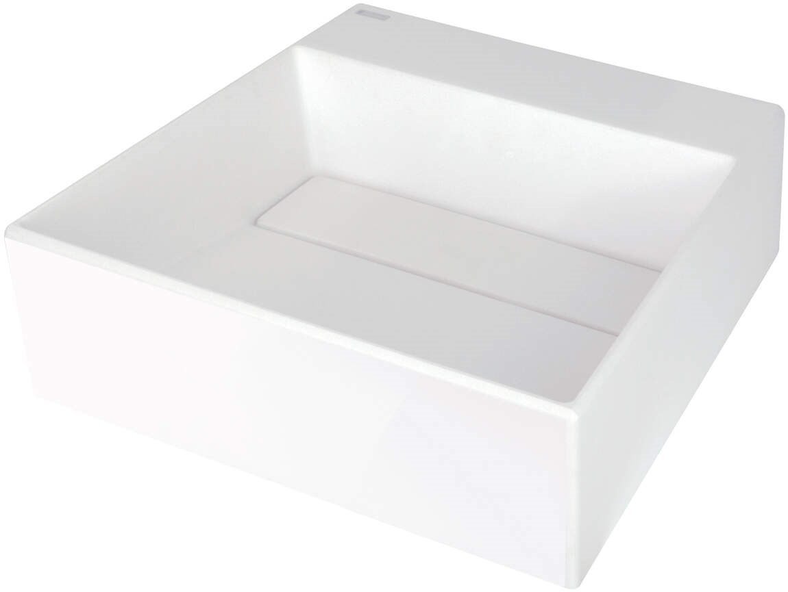 Umywalka nablatowa Deante Correo 40 cm kwadratowa biały mat CQR_AU4M