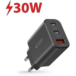 Ładowarka sieciowa TECH-PROTECT C30W PD30W/QC3.0 Czarny - Ładowarki do telefonów - miniaturka - grafika 1