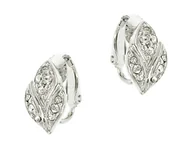 Kolczyki - Klipsy kryształowe listki (E4240AG) - miniaturka - grafika 1