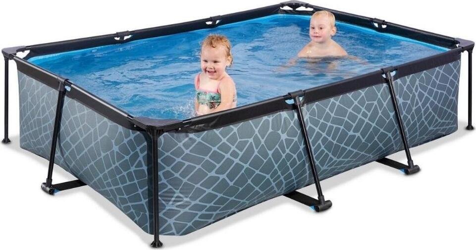 Basen kamienny EXIT 220x150x65cm z pompą filtrującą - szary