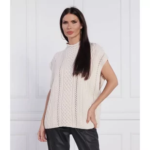 Joop! Wełniany bezrękawnik | Relaxed fit - Kamizelki damskie - miniaturka - grafika 1