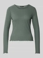Bluzki damskie - Bluzka z długim rękawem o kroju slim fit z czystej bawełny model ‘CARLOTTA’ - miniaturka - grafika 1
