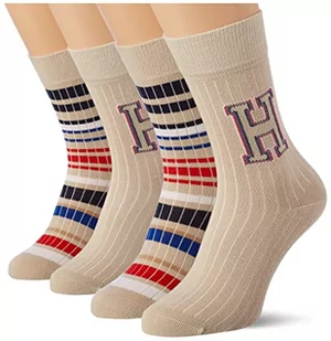 Tommy Hilfiger Unisex Classic Sock dziecięce skarpety (4 sztuki), piaskowy/granatowy., 27-30 - Skarpetki damskie - miniaturka - grafika 1
