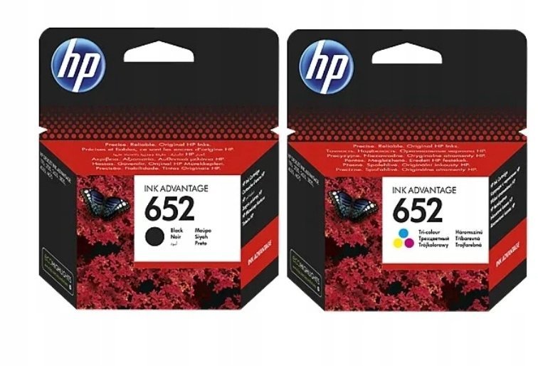 Tusz HP 652 Komplet Tusze Oryginalne 2XF6V25AE F6V24AE 2XF6V25AE+F6V24AE