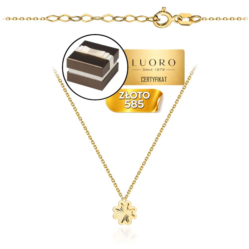 NASZYJNIK ZŁOTY 585 14K CELEBRYTKA KONICZYNKA DIAMENTOWANA 42 CM REGULACJA