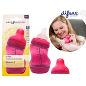 Butelki dla niemowląt - Butelka Difrax Anti-Colic 200 Ml Różowa - miniaturka - grafika 1