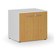 Szafy biurowe - Szafa biurowa z drzwiami PRIMO WHITE, 735 x 800 x 640 mm, biały/buk - miniaturka - grafika 1