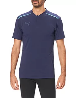 Koszulki męskie - Puma Koszulka męska Teamcup Casuals Polo niebieski Peacoat New Navy L 65674202 - grafika 1