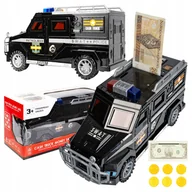 Skarbonki - Skarbonka Sejf Dla Dzieci Policja Auto Na Monety Banknoty Hasło Pin Led - miniaturka - grafika 1
