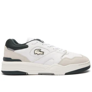 Buty Lacoste Lineshot Mesh Collar Leather Trainers 746SMA0088-1R5- białe - Buty sportowe męskie - miniaturka - grafika 1