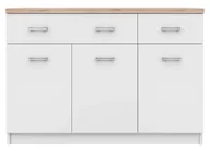 Komody - Biała Komoda Z Szafkami I 2 Szufladami 120 Cm Ivin 4X - miniaturka - grafika 1