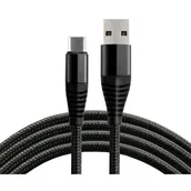 Kable USB - everActive Kabel przewód pleciony USB USB-C Typ-C everActive CBB-1CHB 100cm z obsługą szybkiego ładowania do 5A czarny CBB-1CHB - miniaturka - grafika 1