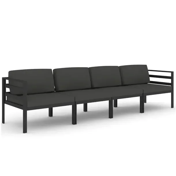 Modułowy zestaw wypoczynkowy do ogrodu antracytowy z poduszkami 70x70x64,5